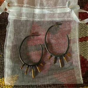 New free people spiked earrings gold dipped
